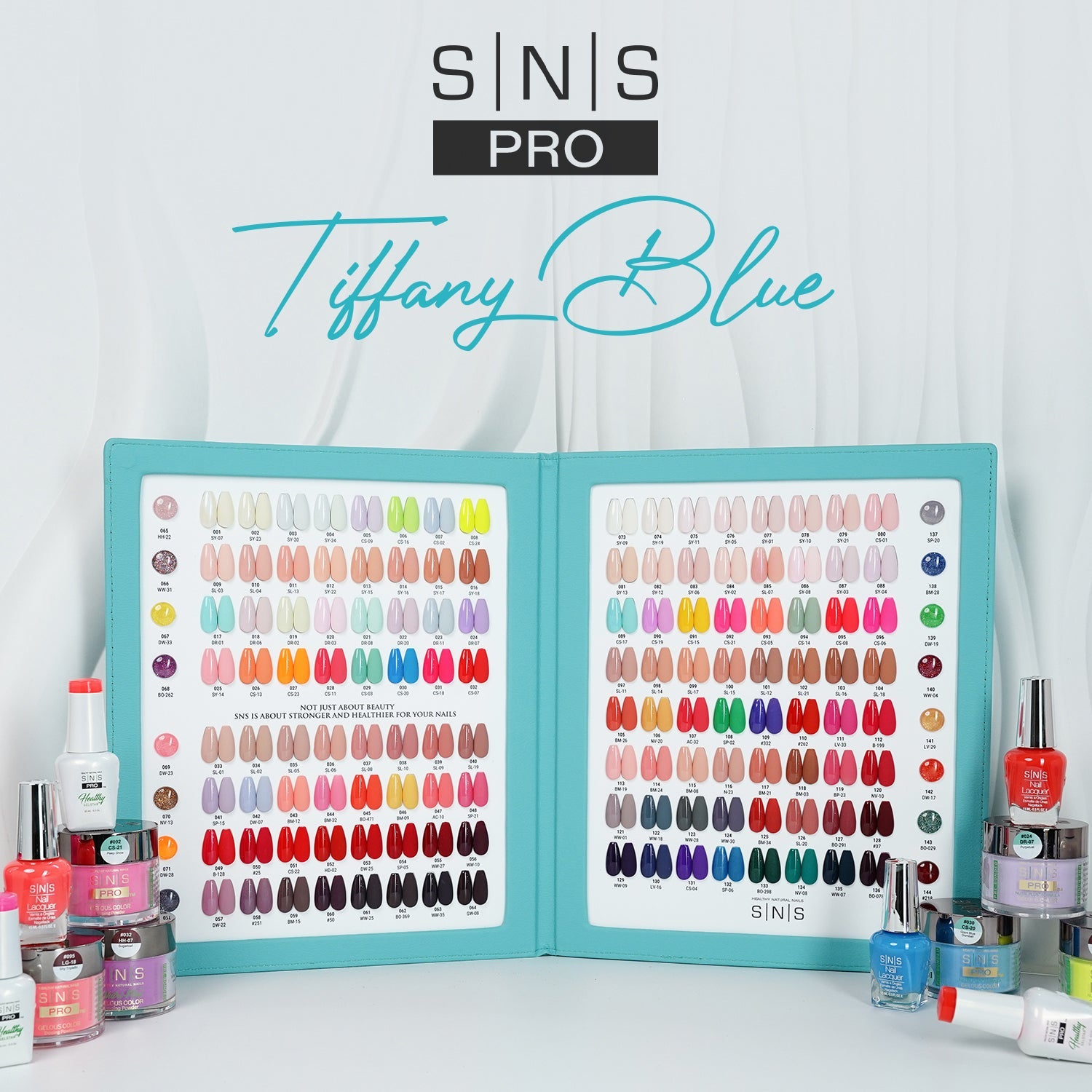 SNS Pro Dipping & Acrylic Powder - Set 144 Colors - Tiffany Blue Collection