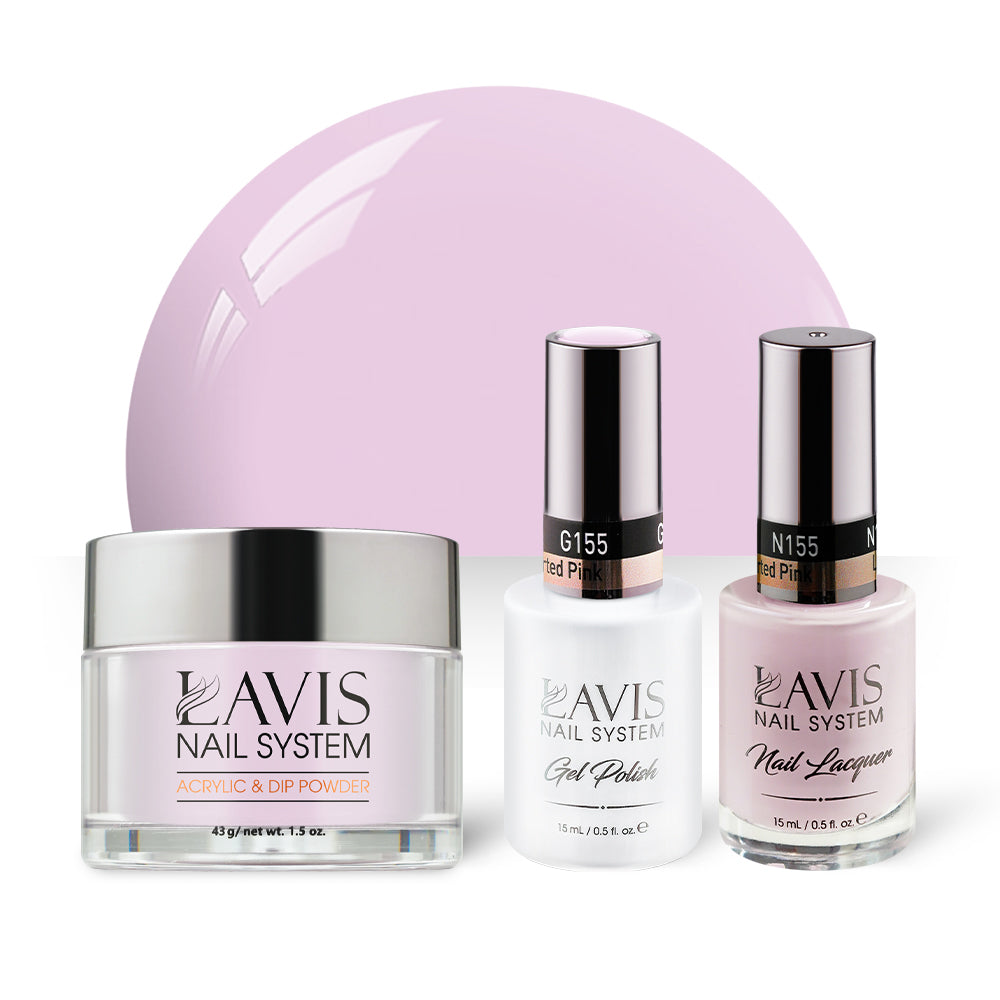 LAVIS 3 in 1 - 155 Lighthearted Pink - Acrylic & Dip Powder, Gel & Lacquer