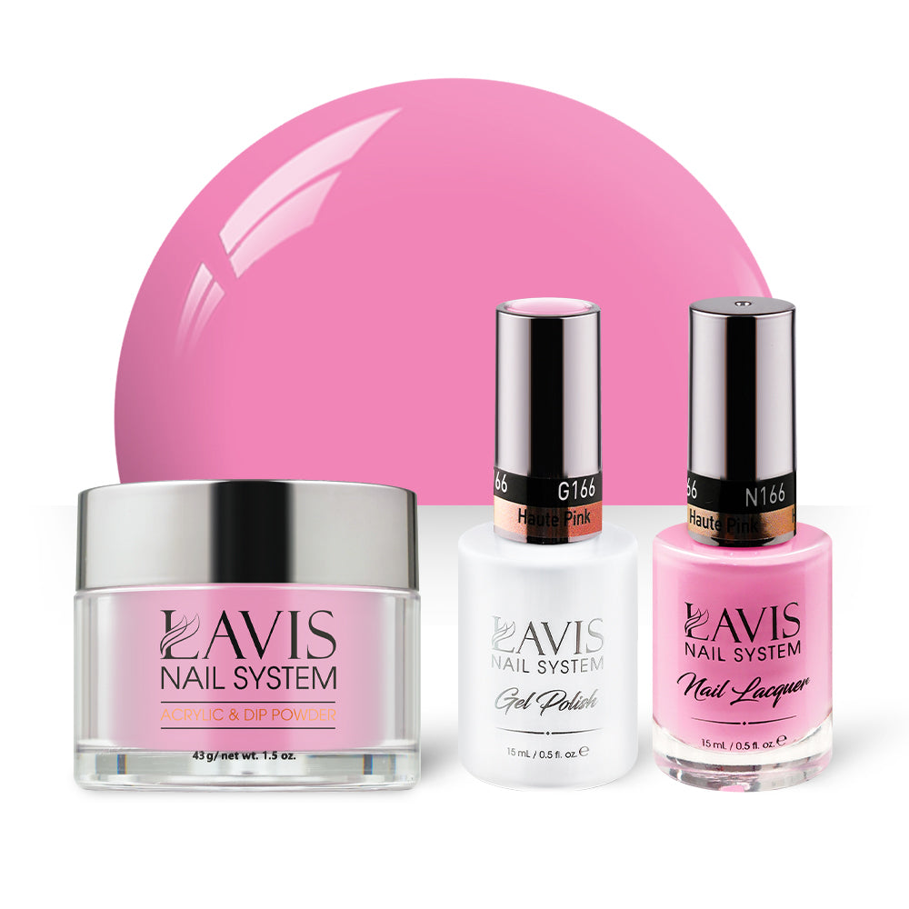 LAVIS 3 in 1 - 166 Haute Pink - Acrylic & Dip Powder, Gel & Lacquer