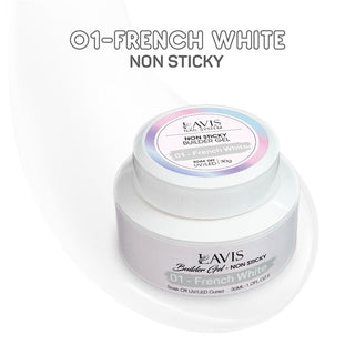 LAVIS 01 French White - Non Sticky Builder Gel In The Jar 30ml