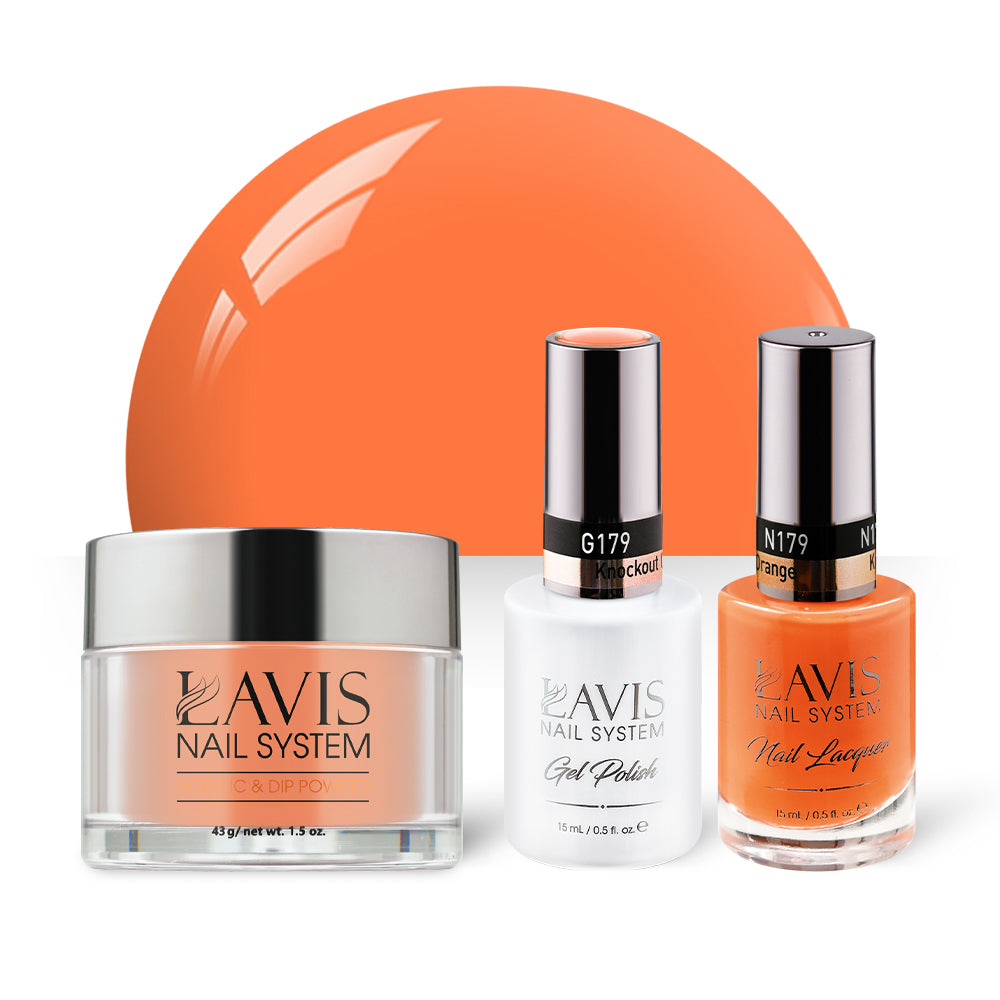 LAVIS 3 in 1 - 179 Knockout Orange - Acrylic & Dip Powder, Gel & Lacquer