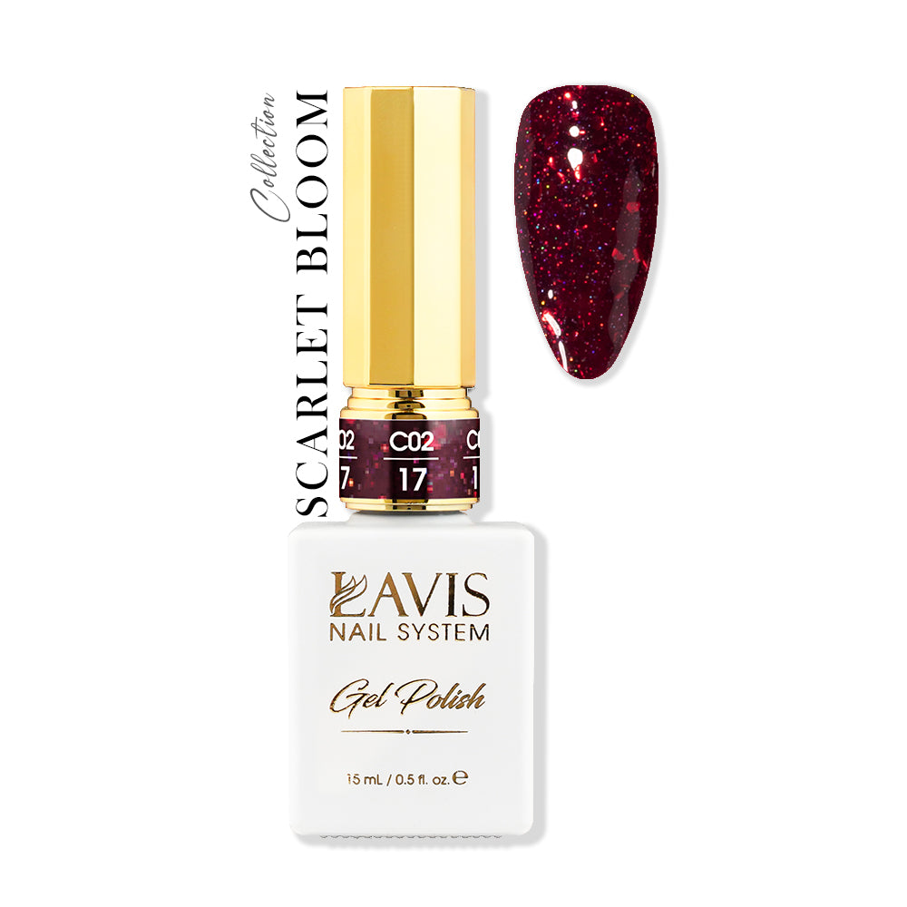 LAVIS C02 - 17 - Gel Polish 0.5 oz - Scarlet Bloom Collection