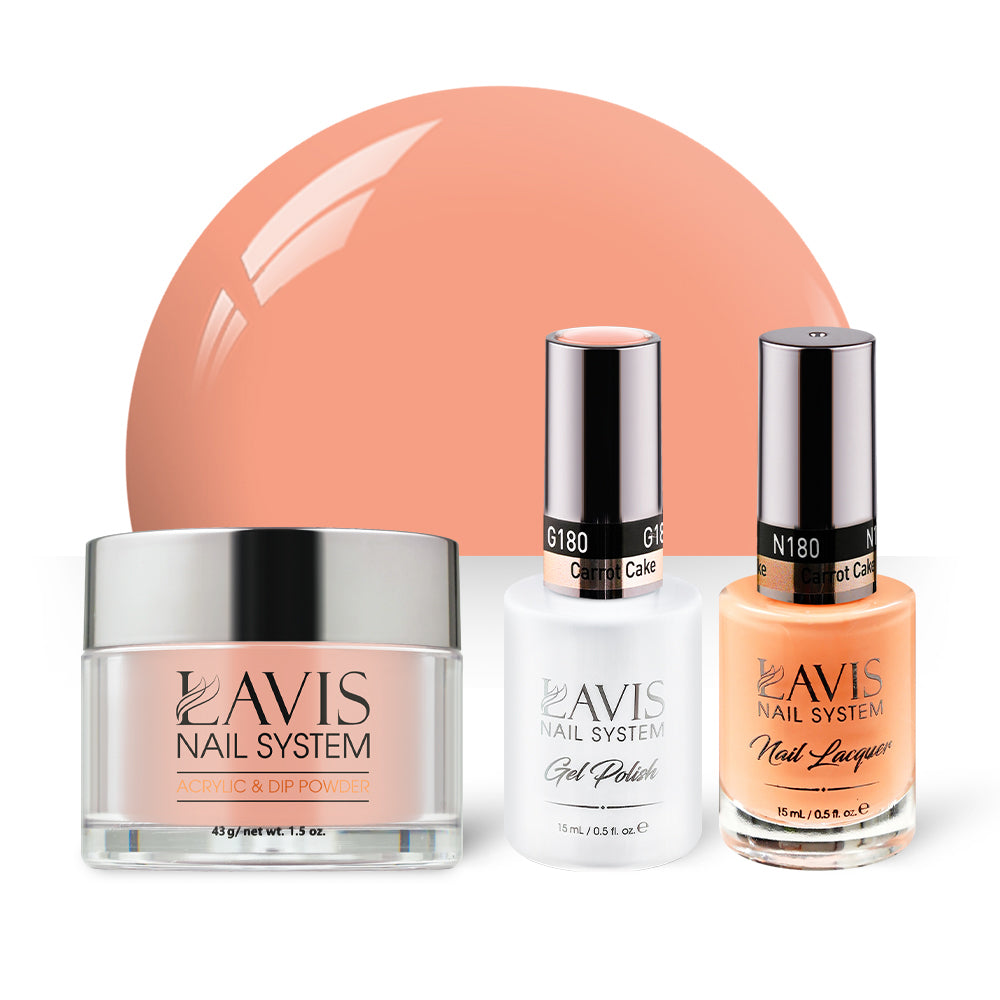 LAVIS 3 in 1 - 180 Carrot Cake - Acrylic & Dip Powder, Gel & Lacquer