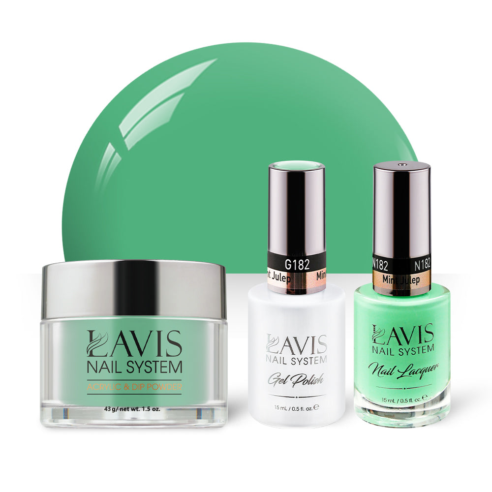 LAVIS 3 in 1 - 182 Mint Julep - Acrylic & Dip Powder, Gel & Lacquer