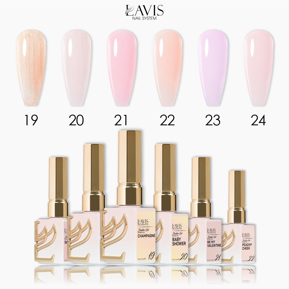 LAVIS Builder Gel In The Bottle - Set 6 Colors (B19 - B24) - Gel Polish 15ml