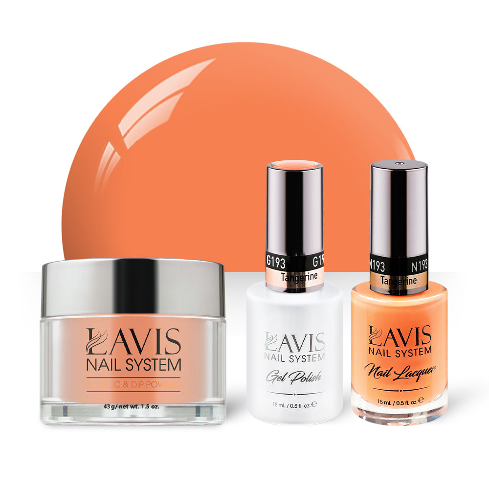 LAVIS 3 in 1 - 193 Tangerine - Acrylic & Dip Powder, Gel & Lacquer