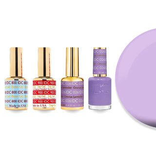 DND DC 026 Crocus Lavender - #800 Base, #900 Top, Gel & Lacquer Combo
