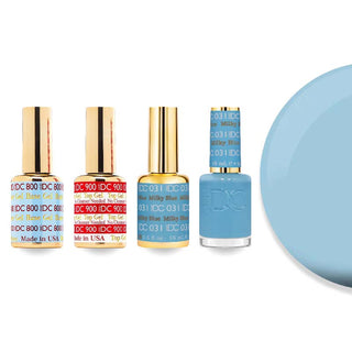 DND DC 031 Milky Blue - #800 Base, #900 Top, Gel & Lacquer Combo