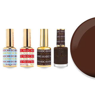 DND DC 053 Spiced Brown - #800 Base, #900 Top, Gel & Lacquer Combo