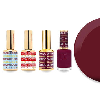 DND DC 061 Wine Berry - #800 Base, #900 Top, Gel & Lacquer Combo