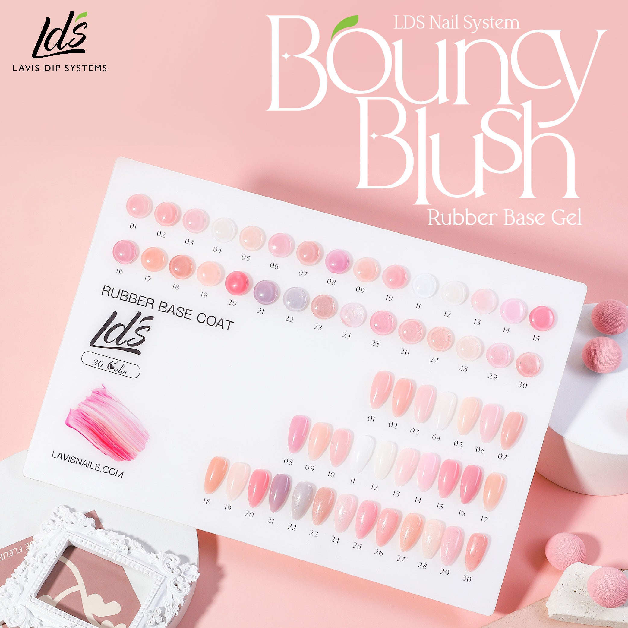 LDS Rubber Base Gel - RB-11 - GEL POLISH 0.5 OZ - Bouncy Blush Collection