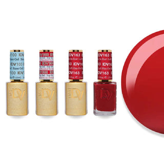 DND DV 163 Left Him On Red - #100 Base, #300 Top, Gel & Lacquer Combo