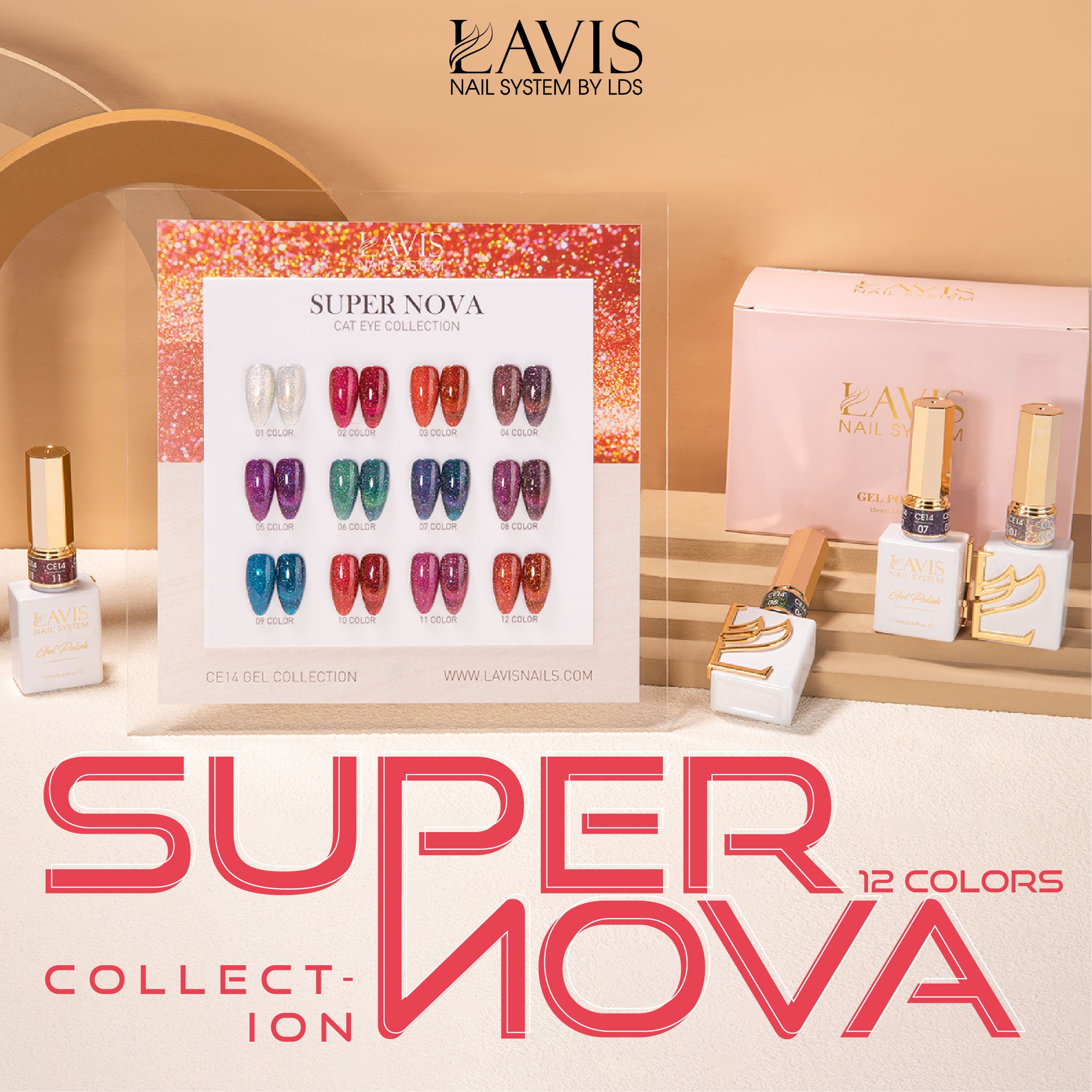 LAVIS Cat Eyes CE14 - 10 - Gel Polish 0.5 oz - Super Nova Collection