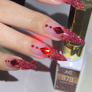 LDS Color Craze Gel Nail Polish - 979 Garnet Glow - Glitter Gel - 0.5oz