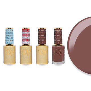 DND DV 239 Chestnut Wonders - #100 Base, #300 Top, Gel & Lacquer Combo