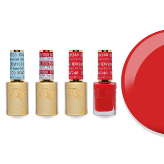 DND DV 248 Cherry On Top - #100 Base, #300 Top, Gel & Lacquer Combo