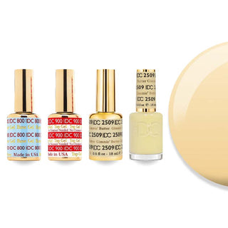 DND DC 2509 Gimmie' Butter - Free Spirit Collection - #800 Base, #900 Top, Gel & Lacquer Combo