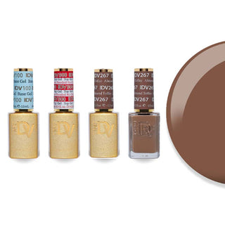 DND DV 267 Almond Toffee - #100 Base, #300 Top, Gel & Lacquer Combo