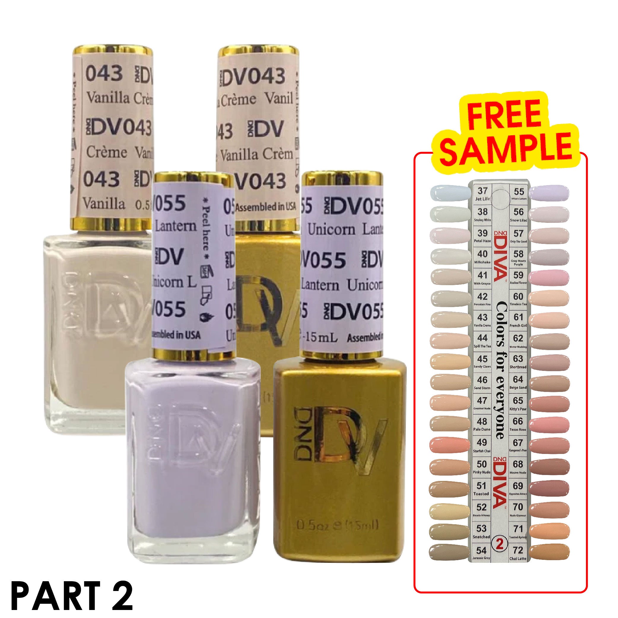 DND DV Part 2 - Set 36 Colors DND Diva Gel Polish & Matching Nail Lacquer Duo Set