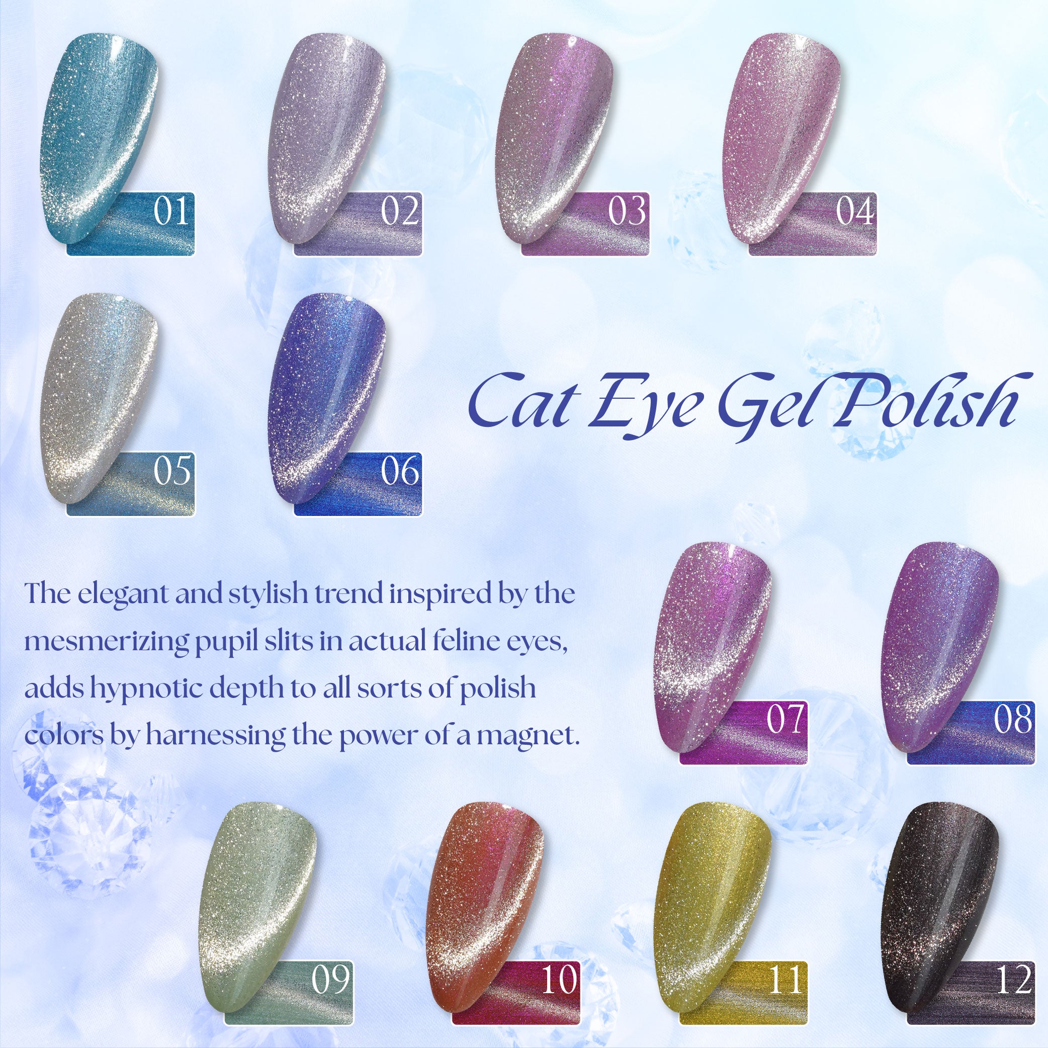 LAVIS Cat Eyes CE12 - 03 - Gel Polish 0.5 oz - Artic Jewel Collection