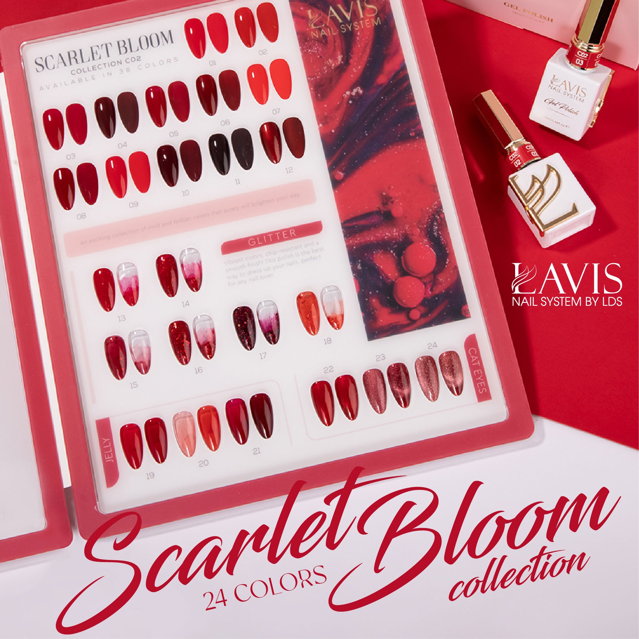 LAVIS C02 - 16 - Gel Polish 0.5 oz - Scarlet Bloom Collection