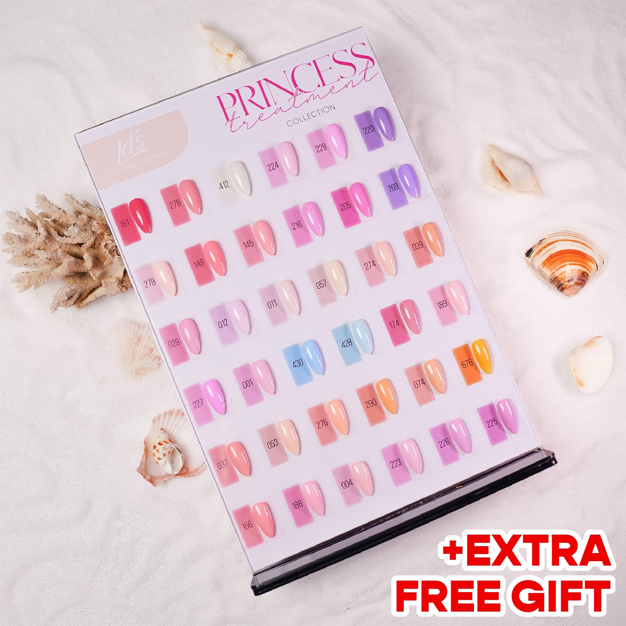 LDS Set 36 Colors - Gel Polish 0.5oz - Princess Treatment Collection (+3 Free Gels + 1 Exclusive Sticker + Free Gift by dollars amount)