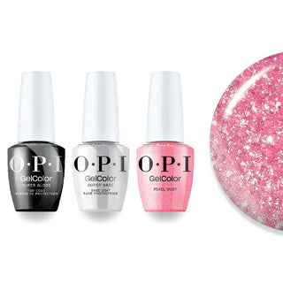 OPI Intelli-Gel Combo - Super Base Coat, Super Gloss Top Coat & D51 Pixel Dust