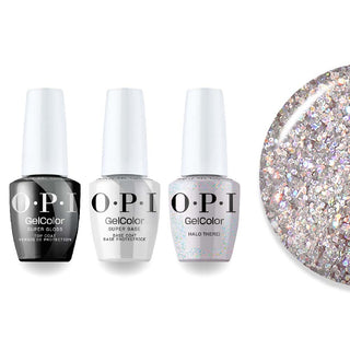OPI Intelli-Gel Combo - Super Base Coat, Super Gloss Top Coat & E02 Halo There
