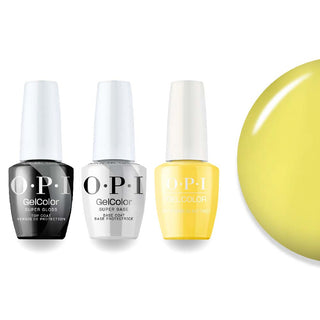 OPI Intelli-Gel Combo - Super Base Coat, Super Gloss Top Coat & F91 Exotic Birds Do Not Tweet