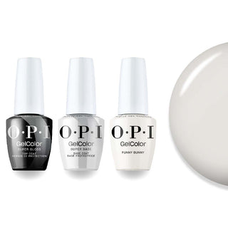 OPI Intelli-Gel Combo - Super Base Coat, Super Gloss Top Coat & H22 Funny Bunny