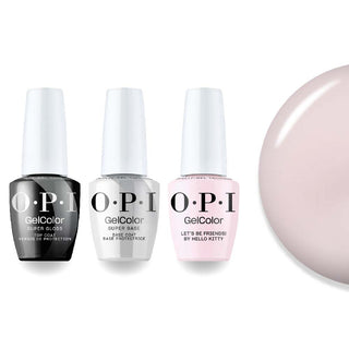 OPI Intelli-Gel Combo - Super Base Coat, Super Gloss Top Coat & H82 Let's Be Friends!