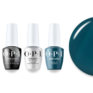 OPI Intelli-Gel Combo - Super Base Coat, Super Gloss Top Coat & MI04 Drama at La Scala