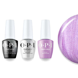 OPI Intelli-Gel Combo - Super Base Coat, Super Gloss Top Coat & P006 Bikini Boardroom