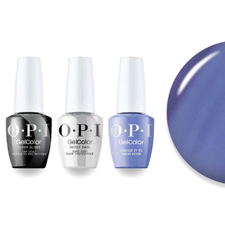 OPI Intelli-Gel Combo - Super Base Coat, Super Gloss Top Coat & P009 Charge It To Their Room
