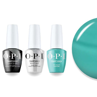 OPI Intelli-Gel Combo - Super Base Coat, Super Gloss Top Coat & P011 I'm Yacht Leaving