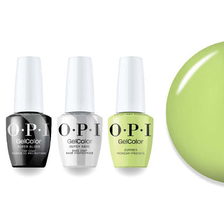 OPI Intelli-Gel Combo - Super Base Coat, Super Gloss Top Coat & P012 Summer Monday-Fridays