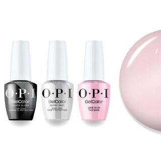 OPI Intelli-Gel Combo - Super Base Coat, Super Gloss Top Coat & T69 Love Is In The Bare