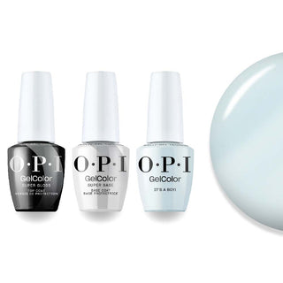 OPI Intelli-Gel Combo - Super Base Coat, Super Gloss Top Coat & T75 It's a Boy!
