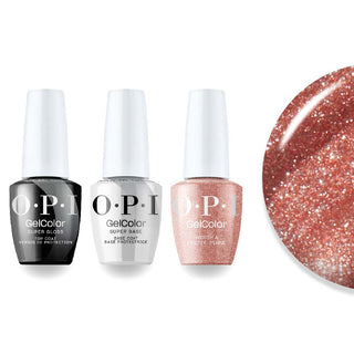 OPI Intelli-Gel Combo - Super Base Coat, Super Gloss Top Coat & V27 Worth a Pretty Penne