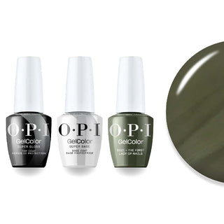 OPI Intelli-Gel Combo - Super Base Coat, Super Gloss Top Coat & W55 Suzi The First Lady of Nails