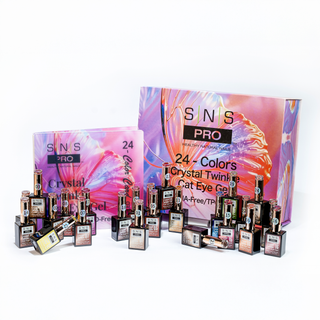 SNS Pro Cat Eye - Set 24 Colors - HEMA & TPO Free - Crystal Twinkle Collection