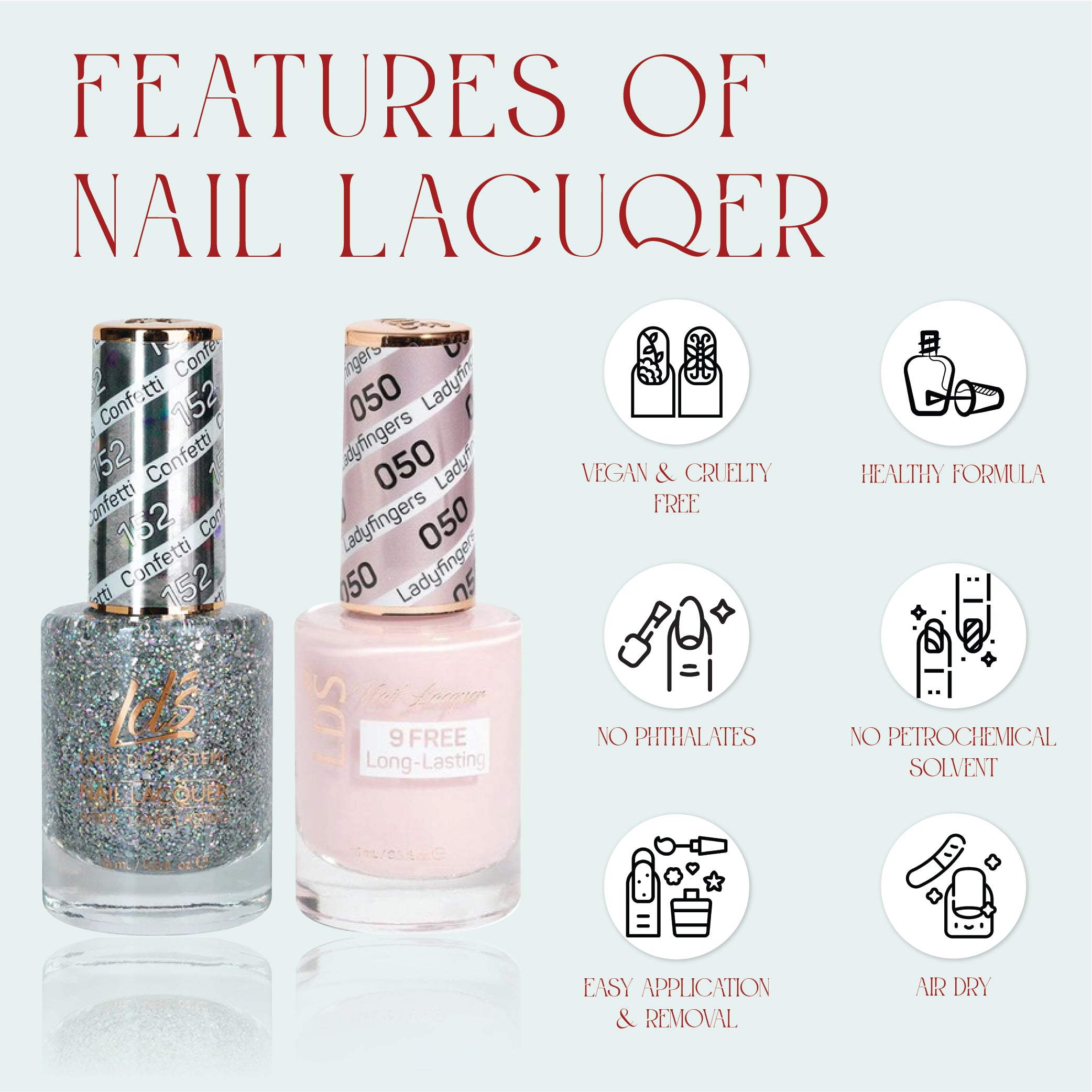 LDS 143 Crème De La Crème - LDS Healthy Gel Polish & Matching Nail Lacquer Duo Set - 0.5oz