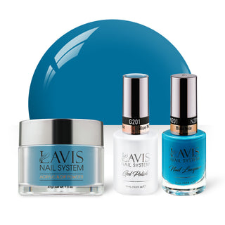 LAVIS 3 in 1 - 201 Blue Nile - Acrylic & Dip Powder, Gel & Lacquer