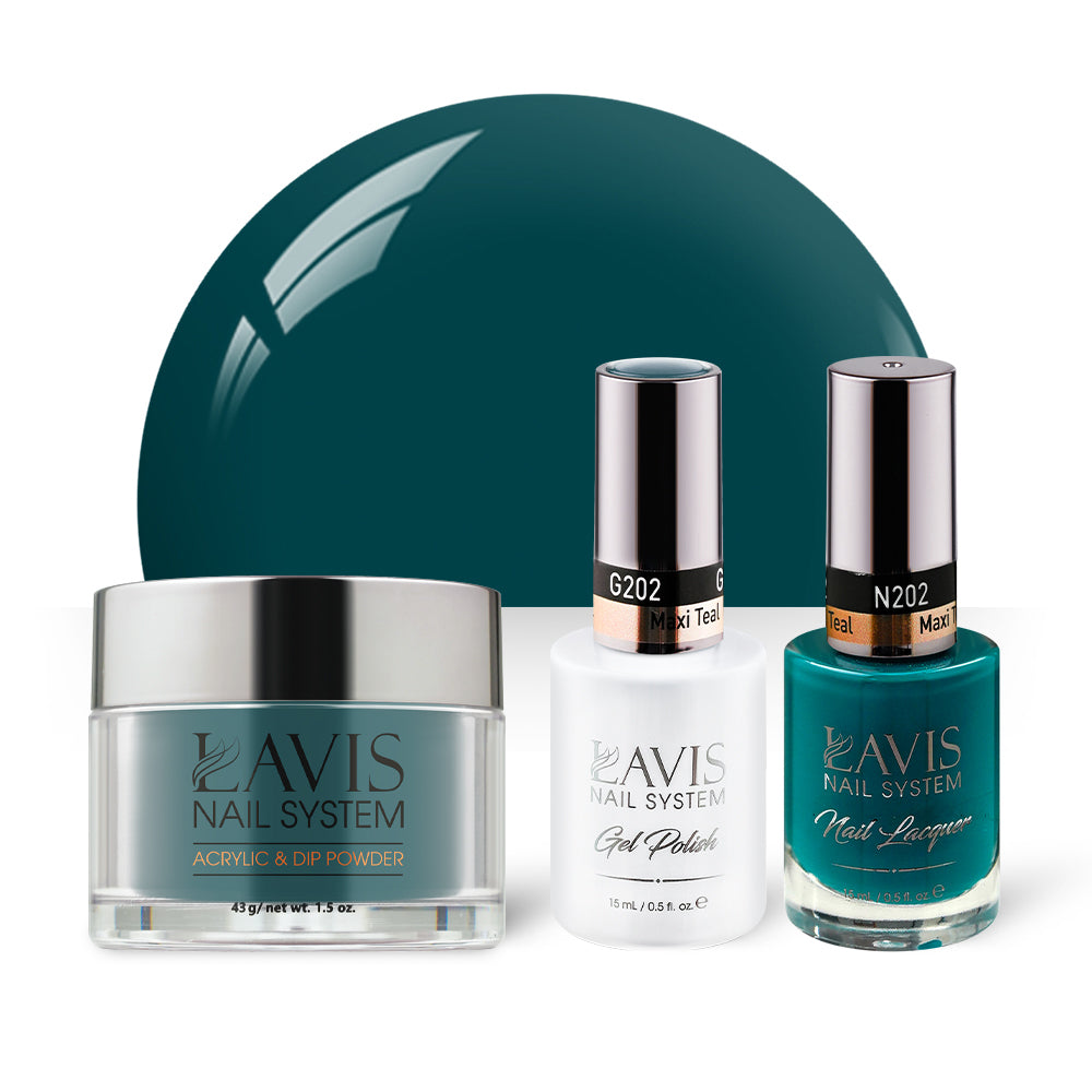 LAVIS 3 in 1 - 202 Maxi Teal - Acrylic & Dip Powder, Gel & Lacquer