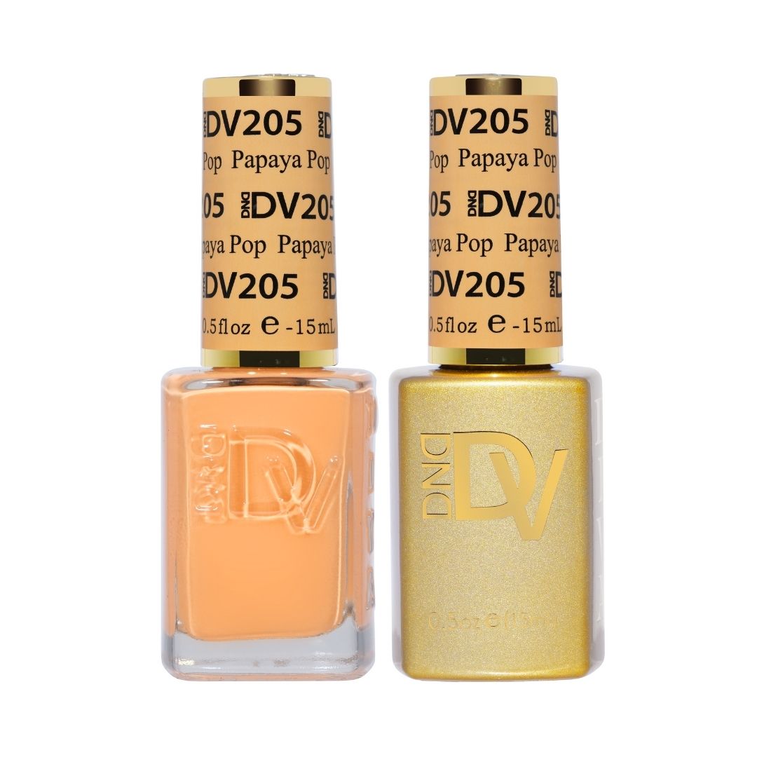 DND DV 205 Papaya Pop - DND Diva Gel Polish & Matching Nail Lacquer Duo Set