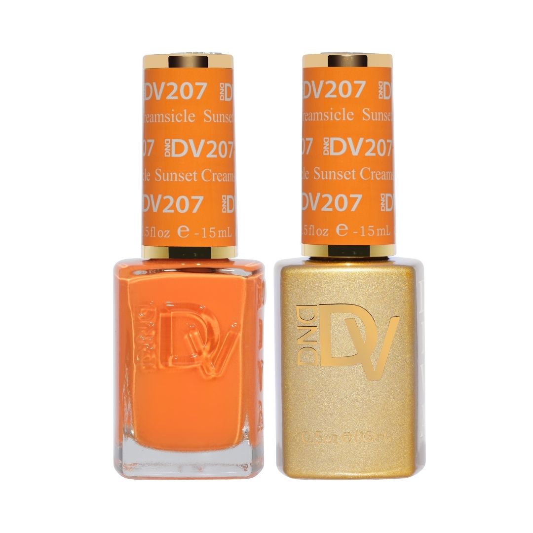 DND DV 207 Sunset Creamsicle - DND Diva Gel Polish & Matching Nail Lacquer Duo Set