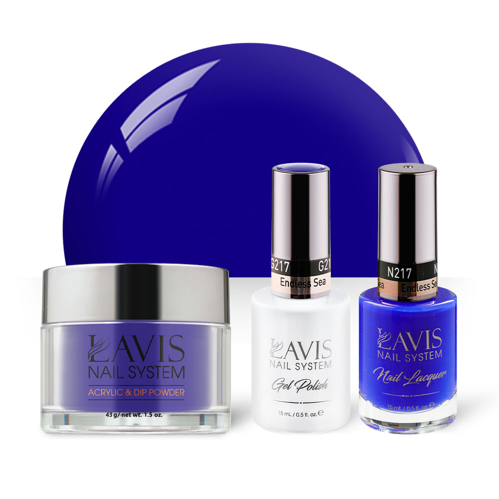 LAVIS 3 in 1 - 217 Endless Sea - Acrylic & Dip Powder, Gel & Lacquer