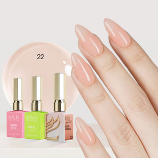 LAVIS Builder Gel in the Bottle Kit 3: 22-Rose Corral, Base, Top - 15ml