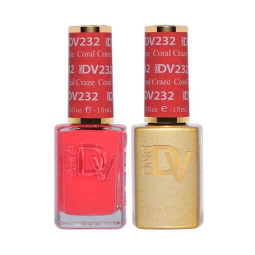 DND DV 232 Coral Craze - DND Diva Gel Polish & Matching Nail Lacquer Duo Set