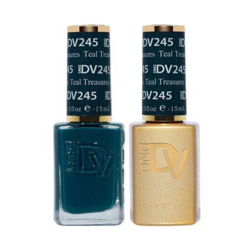 DND DV 245 Teal Treasures - DND Diva Gel Polish & Matching Nail Lacquer Duo Set